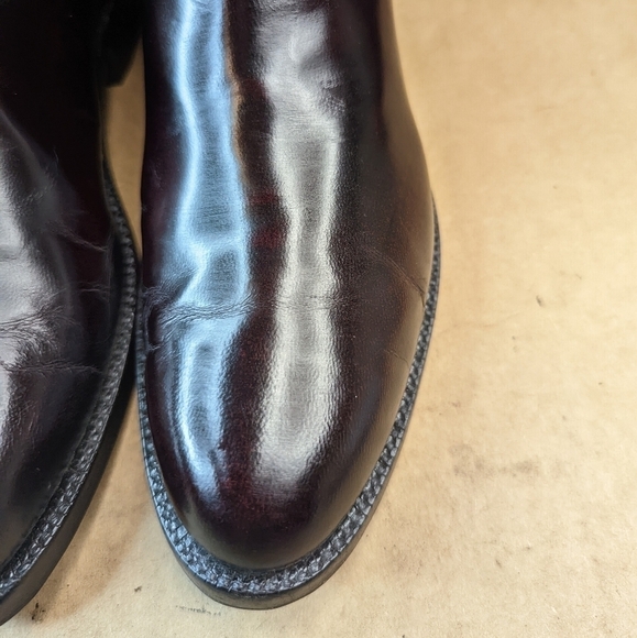 Lucchese Classics "Seville "boots men's size 8.5D black cherry goat leather West - Picture 4 of 12
